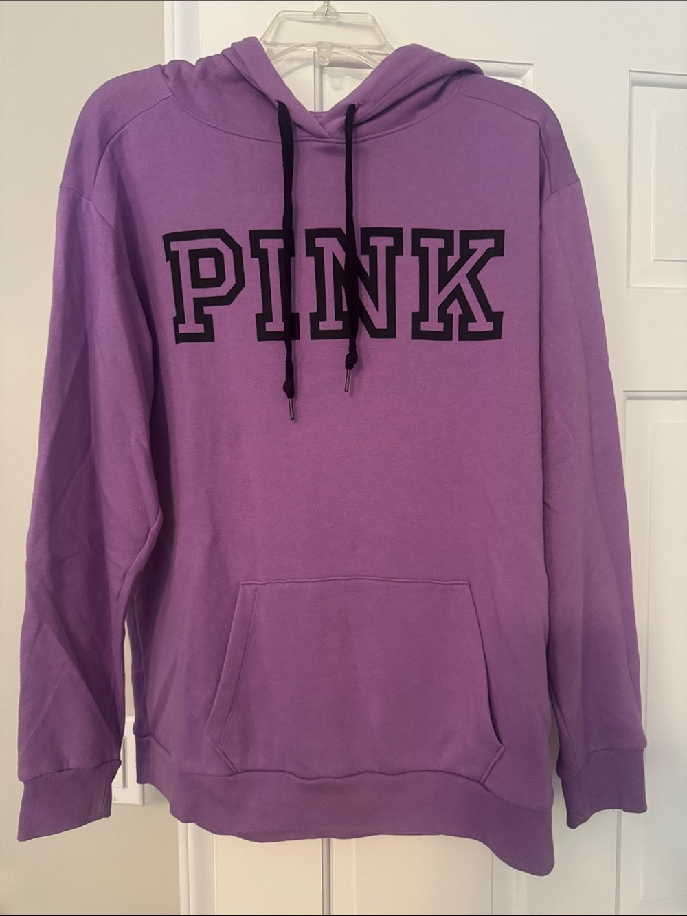 PINK Victoria's Secret Purple Logo Pullover Hoodie Size Small